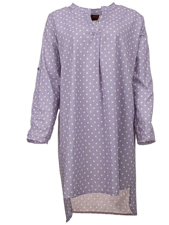Mini Shirt Dress Purple