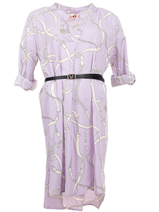 Rochii De Vară Pentru Femei Midi Rochie-Cămașă Violet
