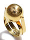 Bizoutaki Ring with Zircon made of Silver Gold Plated