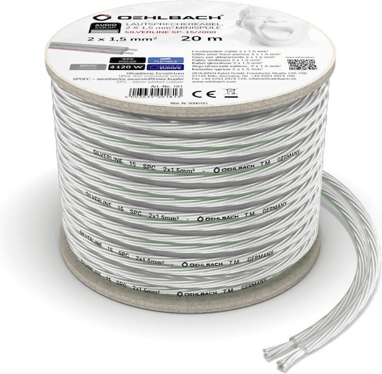 Oehlbach Silverline SP-15 Speaker Cable Unterminated 20m (D1C181)