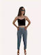 Women's trousers with belt light blue