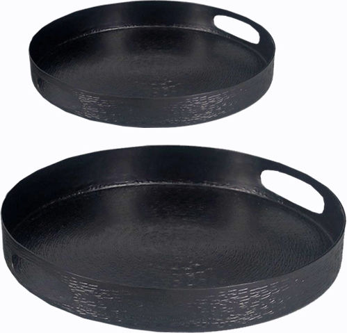 Art et Lumiere Metallic Round Decorative Tray 2pcs