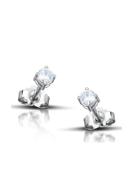Hillas Cercei din White Gold cu Pietre