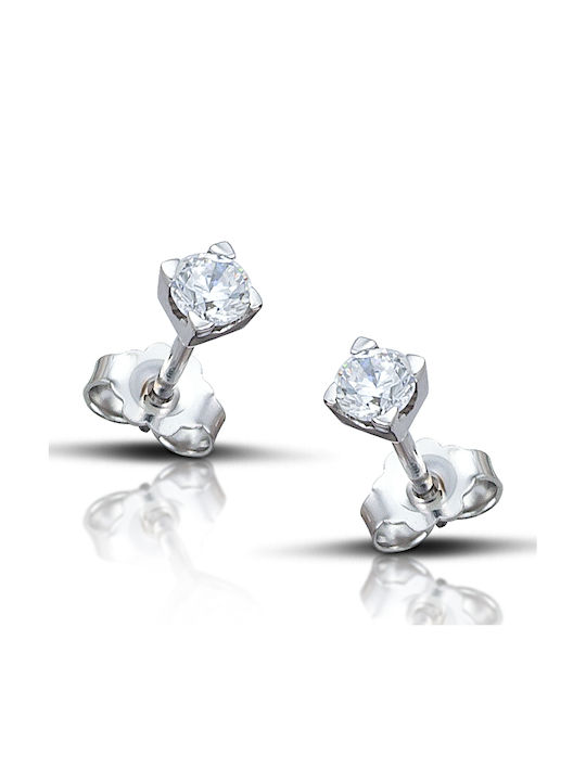 Hillas Cercei din White Gold cu Pietre