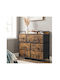 Wooden & Metallic Chest of Drawers with 7 Drawers 98x28.5x85cm