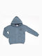 Kids Sweatshirt Cardigan Cotton with Hood Blue