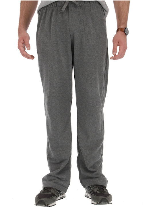 Prince Men's Fleece Sweatpants with Rubber Gray