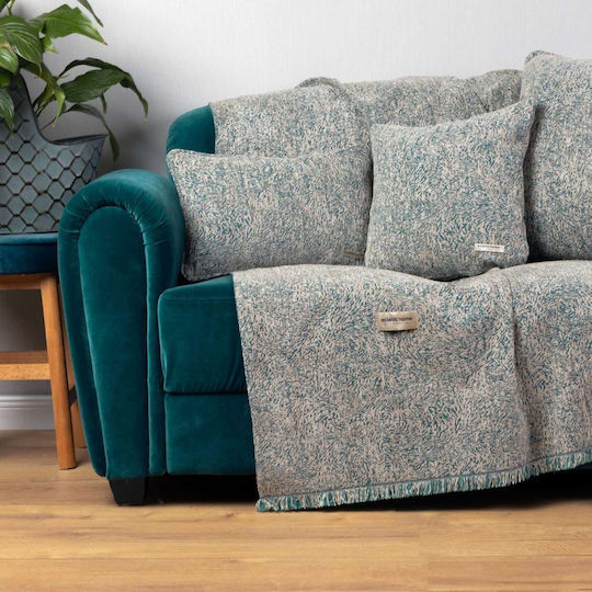 Aslanis Home Parnassos Decken & Couchdecken Zweisitzer-Sofa Überwurf Chenille 180x250cm Veramán / Ekrú