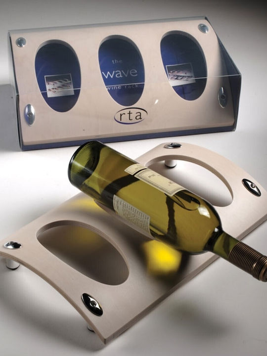 Tischplatte Flaschenhalter Hölzernes für 3 Flaschen Beige