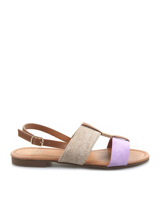 Fshoes Women's Flat Sandals in Purple Color