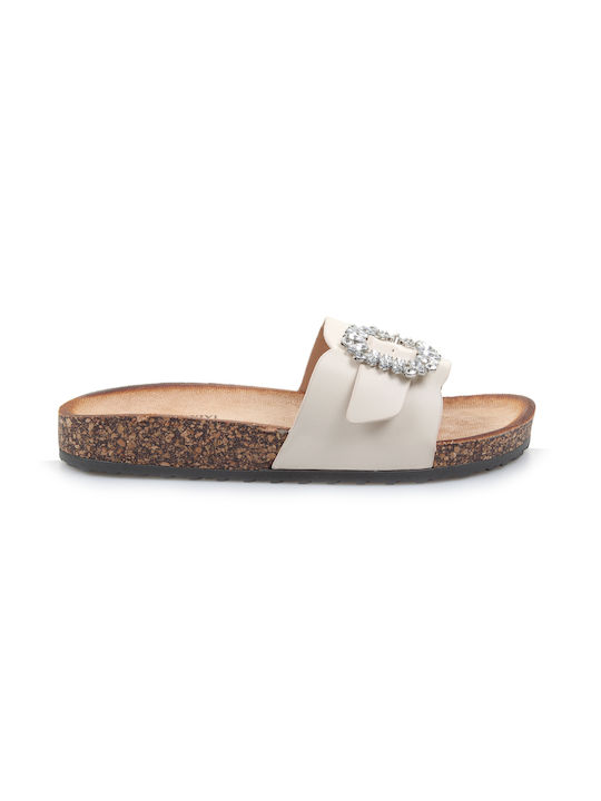 Fshoes Women's Sandals with Stones Beige