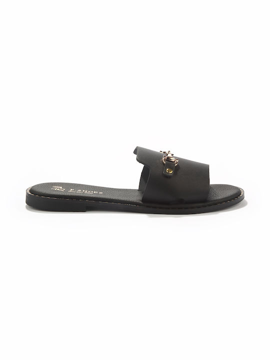 Fshoes Leather Women's Sandals Black