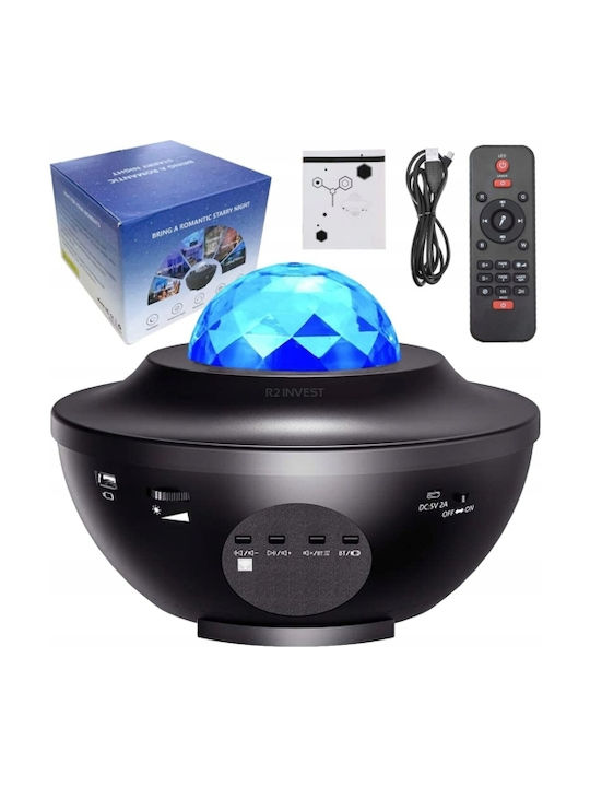 Kids Led Rotating Projector Lamp with Colour Changing Function Black