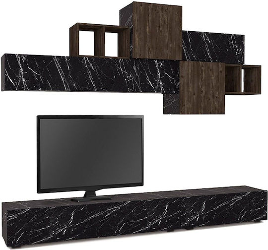 Wohnzimmer TV-Einheit Tromen Schwarz L260xB40xH33cm
