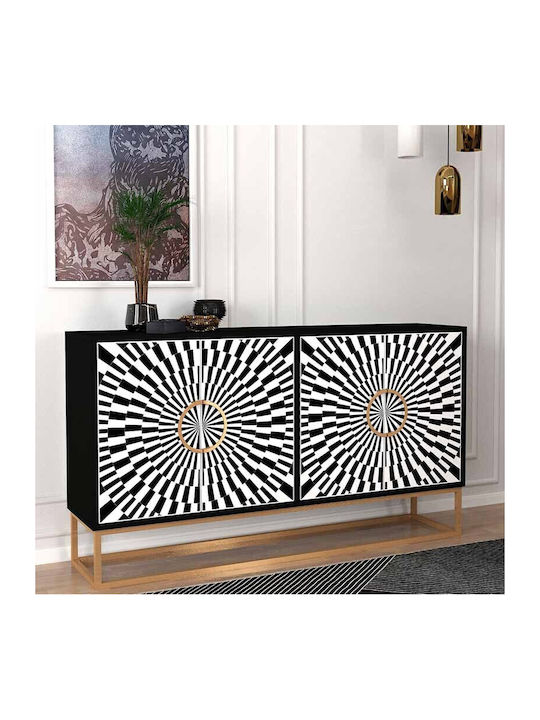Μπουφές Gradel Ξύλινος Μαύρος 150x35x83.6cm
