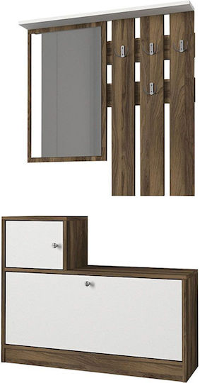 Galina Entry Furniture with Mirror / Hanger & Shoe Rack 91.8x27x70cm