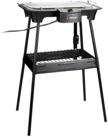 Alpina Appliances With Legs Electric Grill Grill 2000W with Adjustable Thermostat 40cmx26cmcm
