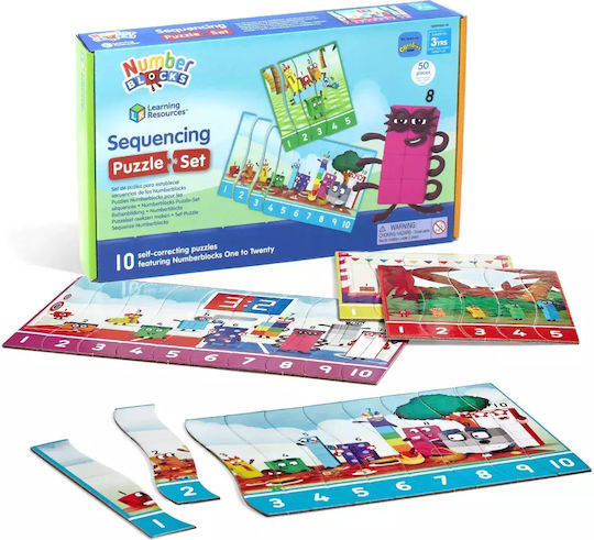 Learning Resources Numberblocks Αριθμοκυβάκια Παζλ Αλληλουχίας Αριθμών Εκπαιδευτικό Παιχνίδι Γνώσεων για 3+ Ετών