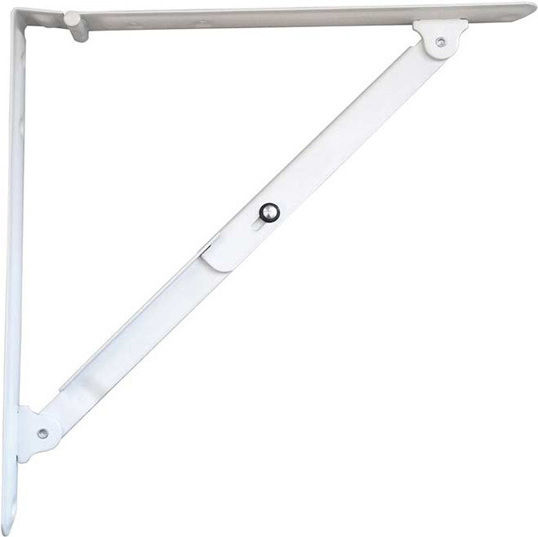 Ibfm Сгъваемо Metallic Corner Shelf White 400x400mm