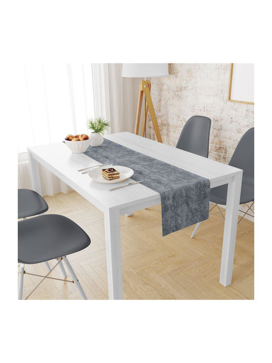 Dimcol Panama Shadow Cotton & Polyester Stain Resistant Tablecloth Runner Dark Grey 40x180cm