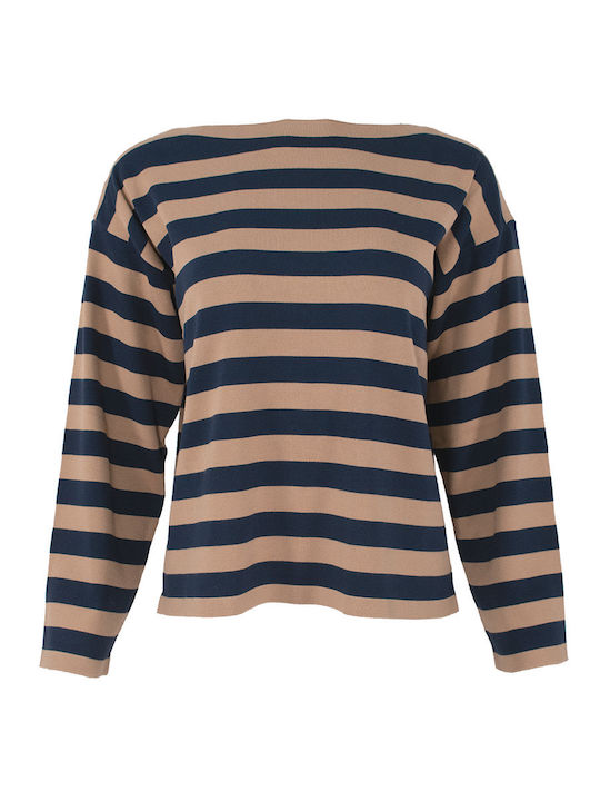 IBlues Women's Long Sleeve Sweater Striped Multicolour