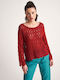Attrattivo Women's Long Sleeve Sweater Burgundy