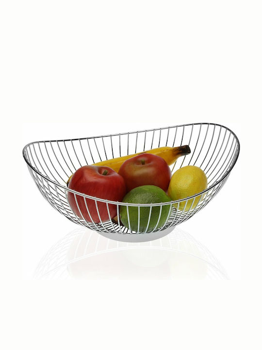 Fruit Bowl Metallic Silver 35.5x26.5x13.5cm