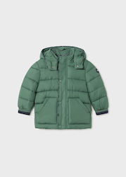 Mayoral Boys Quilted Coat Green with Lining & Ηood