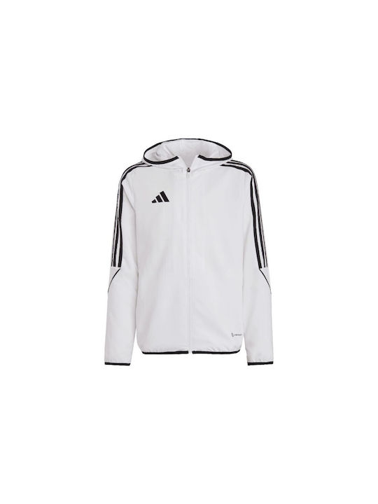 Adidas Windproof Casual Jacket White Tiro 23 League with Ηood