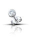 Hillas Single Earring made of White Gold with Diamond 3mm
