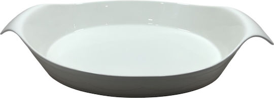 Karvounis Овални Огнеупорно Съд от Порцелан 41x30см 1бр White