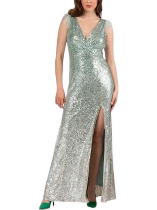 Rochie Maxi De Seară De Vară Cu Deschizătură Verde