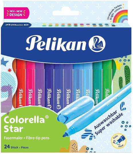 Pelikan Colorella Star Washable Drawing Markers 0.6mm Thin Set 24pcs