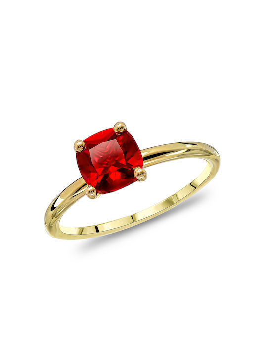 Kiriakos Gofas Single Stone Ring in 14K Gold with Ruby
