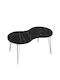 Sade Oval Wooden Coffee Table Black L90xW41xH40cm