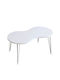 Sade Oval Wooden Coffee Table White L90xW41xH40cm