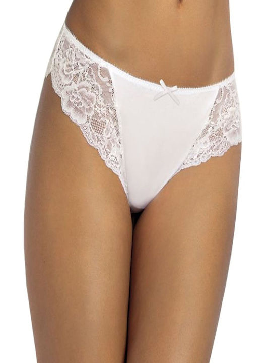 Femeie Slip cu Dantelă Alb