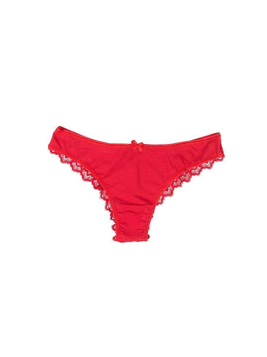 Berrak Women's Cotton Lace Brazil Red