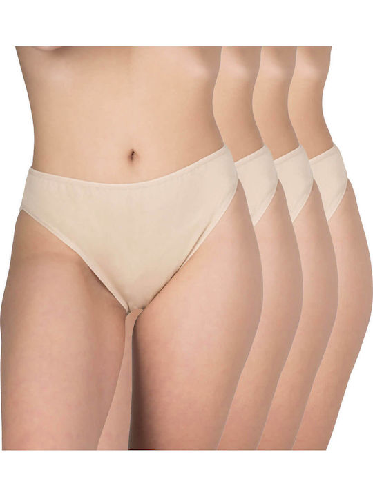 Tai Plus Βαμβακερά Women's Slip MultiPack Seamless Beige