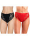 A.A UNDERWEAR Damen Slip 2Pack mit Spitze Schwarz