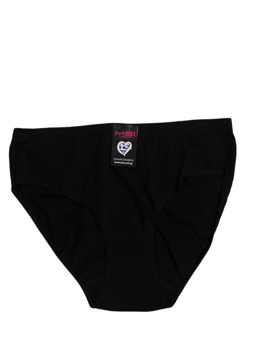 MEI Baumwolle Damen Slip Schwarz