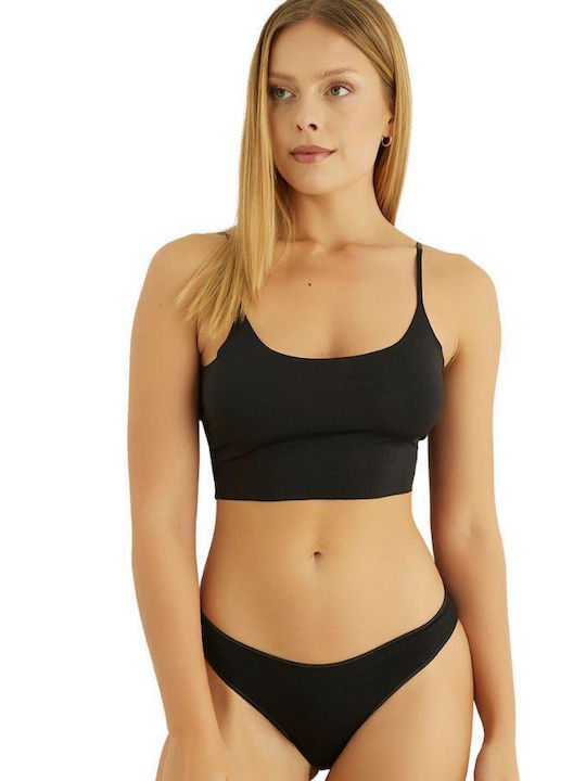 Sexen Baumwolle Damen Slip Schwarz