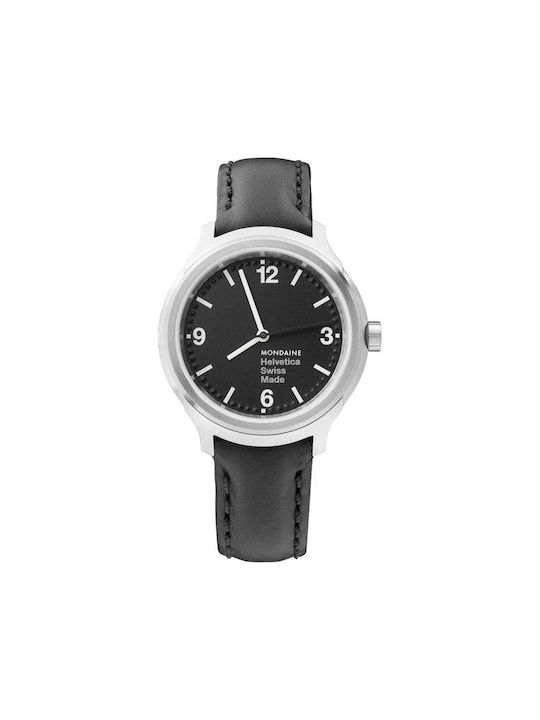 Mondaine Watch with Black Metal Bracelet