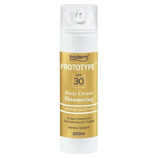 Boderm Prototype Shimmering Αντηλιακή Κρέμα Σώματος SPF30 200ml