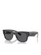 Ray Ban Mega Wayfarer Unisex Ochelari De Soare Cu Ramă Gri Din Plastic Și Lentilă Neagră RB0840S 1390B1