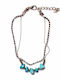 Bizoutaki Gold Plated Anklet from Brass Turquoise 21.5cm