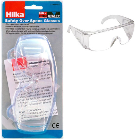 Hilka Safety Glasses for Protection with Transparent Lenses 1pcs