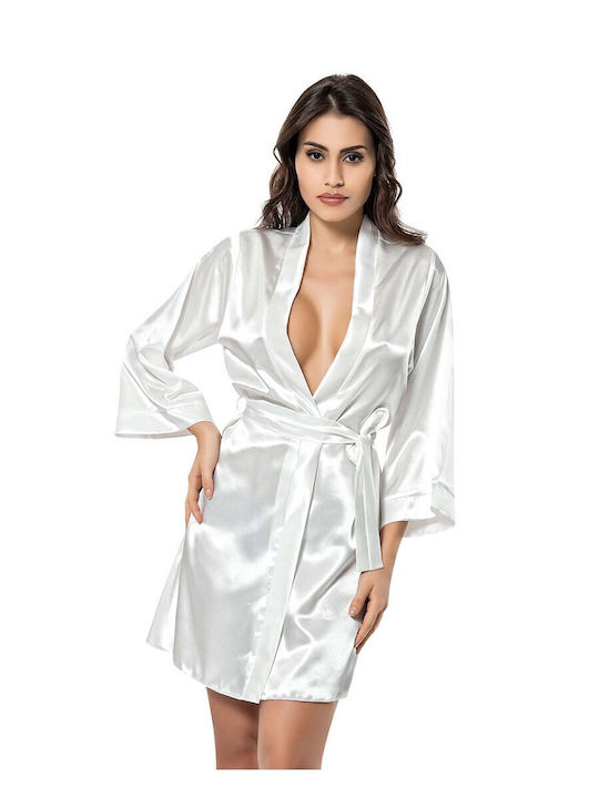 WOMEN'S SATIN ROMPER AHU LINGERIE 7431 - WHITE