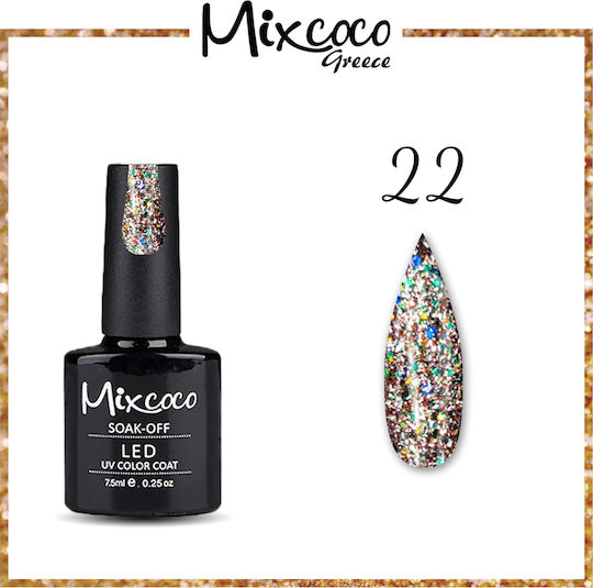 Mixcoco Ημιμόνιμο Βερνίκι Νυχιών 22 με Glitter 7.5ml