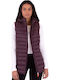 Lang Damen Ärmellos Puffer Jacke für Winter Schwarz